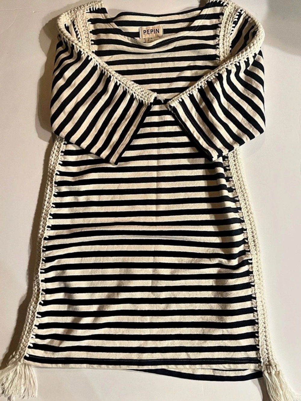 Cotton blend striped sweater dress, Pepin for Anthropologie